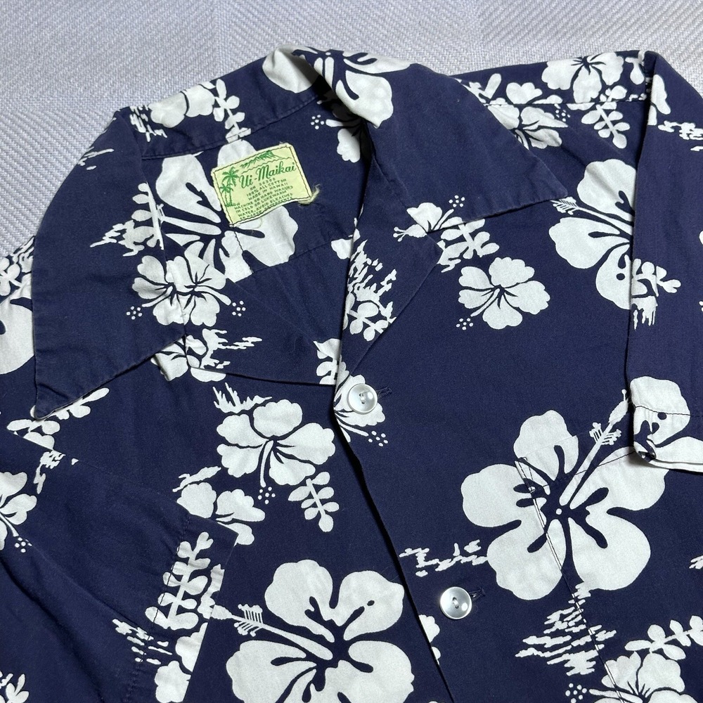 Vintage 50s‎ 60s Ui-Maikai Hibiscus Floral Camp Hawaiian Shirt Size Medium/Large
